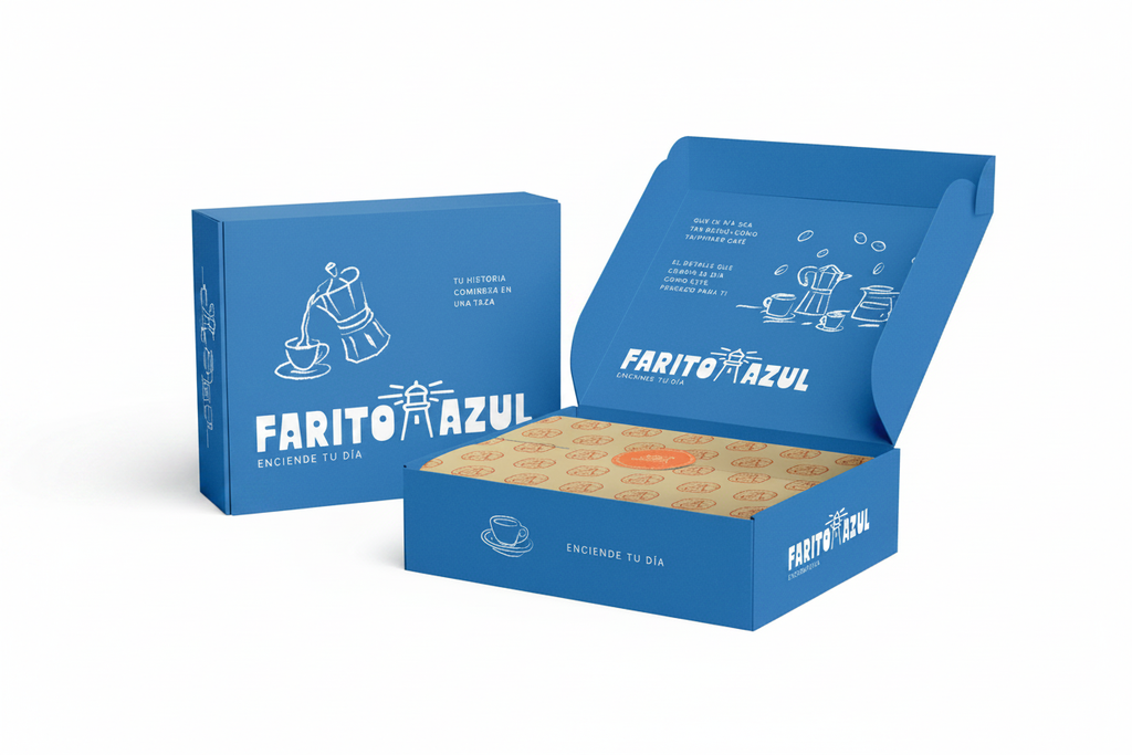 Caja regalo azul - fondo blanco