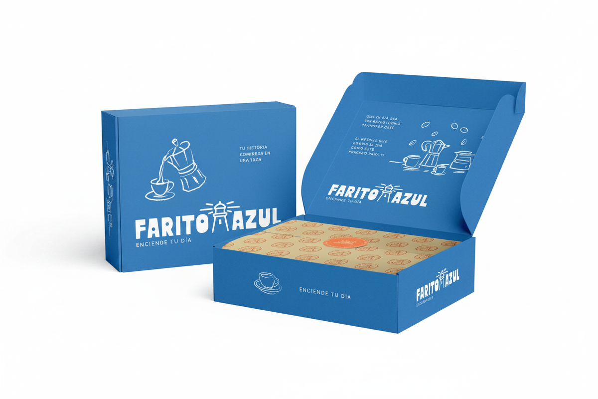 Caja regalo azul - fondo blanco