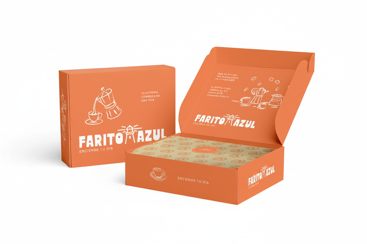 Caja regalo naranja - fondo blanco