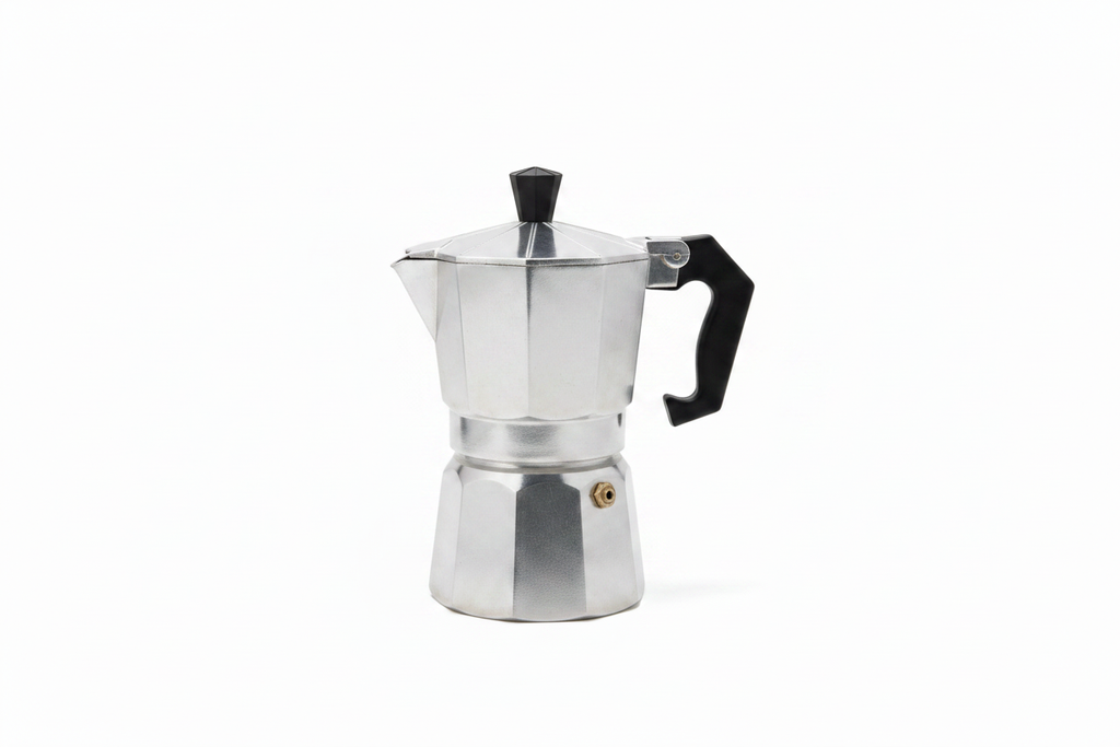 Moka pot left side view